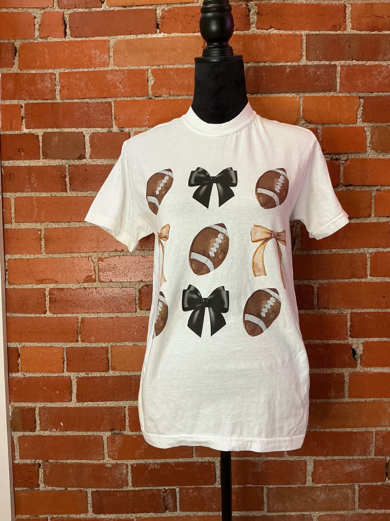 Coquette Football White Graphic Tee